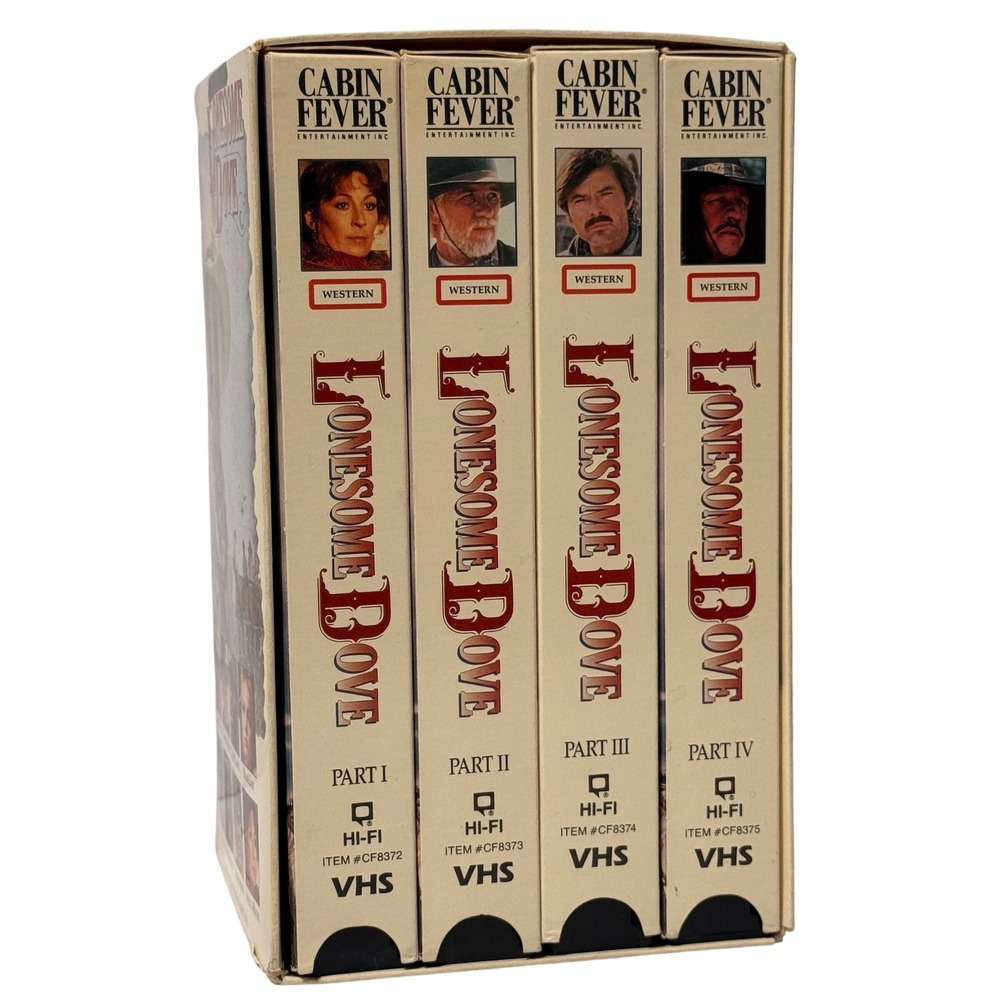 Lonesome Dove VHS Box Set Complete 4-Part Mini-Series 1991 Cabin Fever Western *